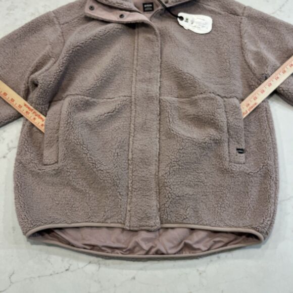 Prana NEW Flurry Jacket Womens XS Oversized Pink Sherpa Fleece Full Zip Snap - Picture 8 of 15
